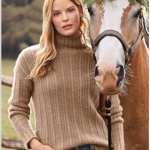 Garnet Hill Cashmere Chunky Textured Turtleneck